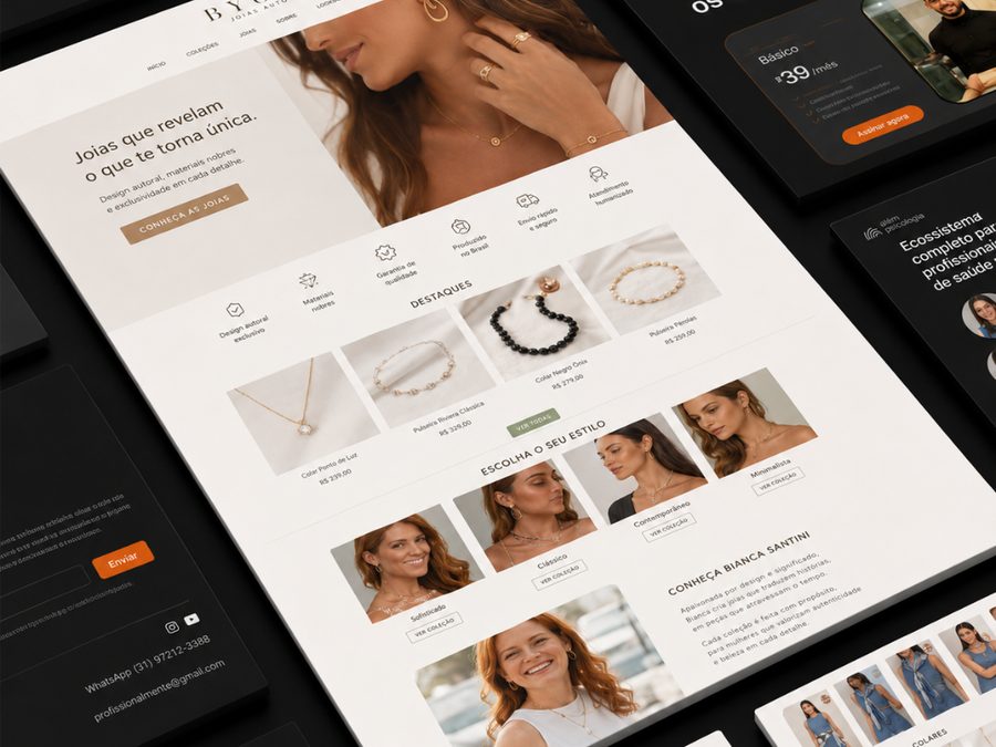 Loja virtual Byoma, e-commerce de joias autorais com design exclusivo