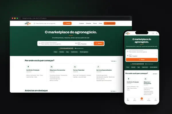 Captura do projeto Villa AgroShop, Marketplace